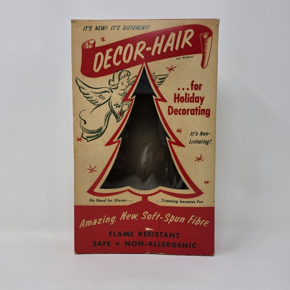 Vintage 1950s Lockport Mills Decor-Hair Spun Glass Angel Hair EMPTY BOX ONLY